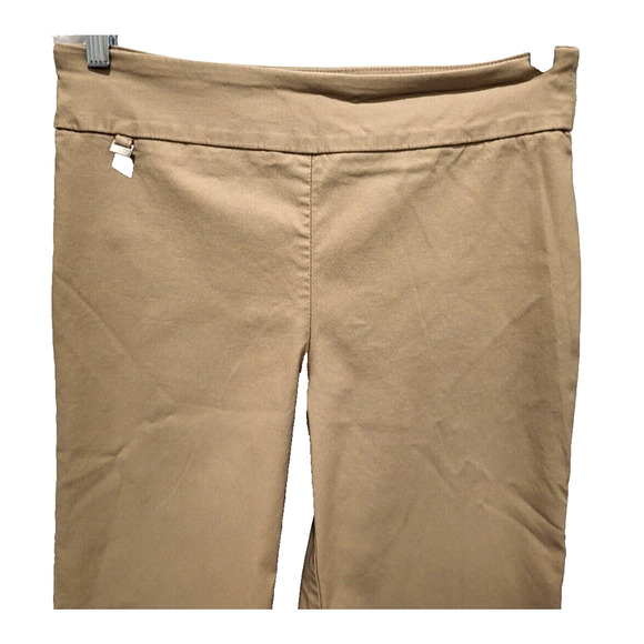 Kim Rogers Khaki Tan Stretch Pants Womens 8 Made In Guatemala - Picture 2 of 6
